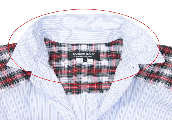 COMME des GARCONS HOMME DEUX York Check Switching Striped Shirt K-165101_005