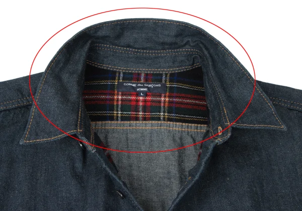 COMME des GARCONS HOMME Check Lining Denim Shirt K-165102_006