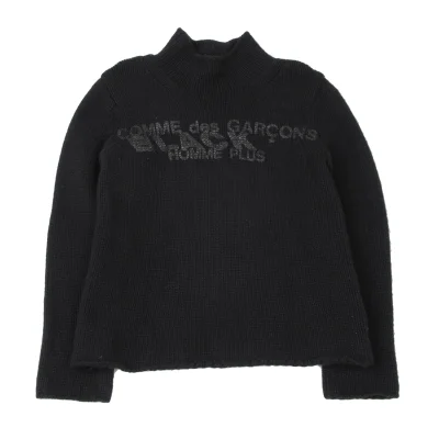 COMME des GARCONS HOMME PLUS Wool Pigment Logo Print Knit Sweater