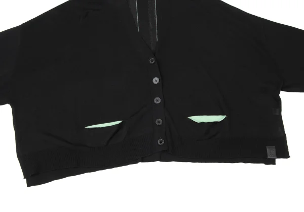 ワイスリーY-3 バイカラーライン切替カーディガン 黒黄緑L K-165108_006