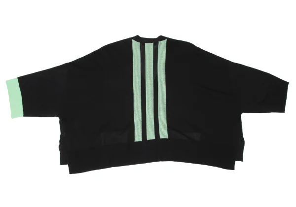 ワイスリーY-3 バイカラーライン切替カーディガン 黒黄緑L K-165108_011