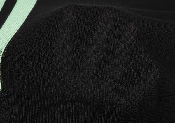 ワイスリーY-3 バイカラーライン切替カーディガン 黒黄緑L K-165108_013