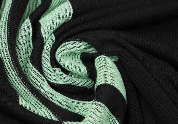 ワイスリーY-3 バイカラーライン切替カーディガン 黒黄緑L K-165108_014