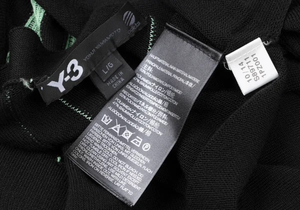 ワイスリーY-3 バイカラーライン切替カーディガン 黒黄緑L K-165108_015