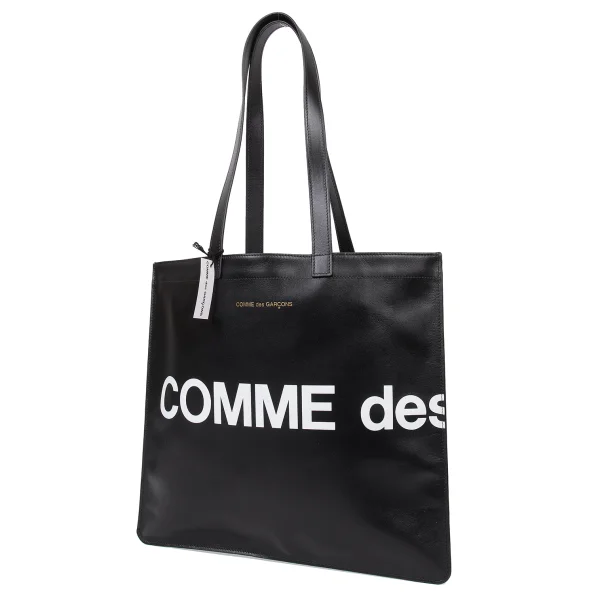 COMME des GARCONS Logo Printed Leather Tote Bag Black  K-165109_001