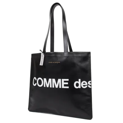 COMME des GARCONS Logo Printed Leather Tote Bag