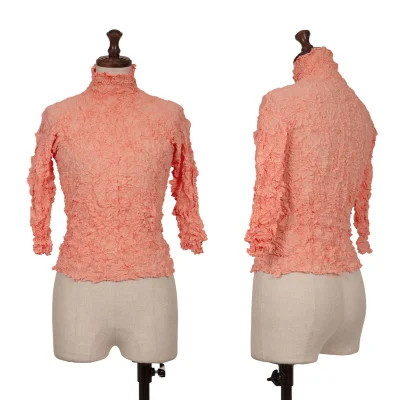 ISSEY MIYAKE Wrinkled Pleated High Neck T-shirt