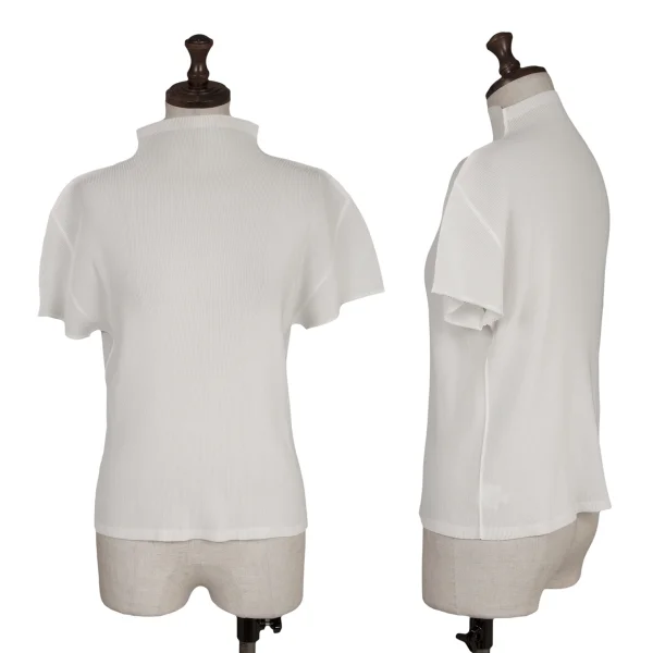 PLEATS PLEASE Pleated High Neck T Shirt White 3 K-165112_001