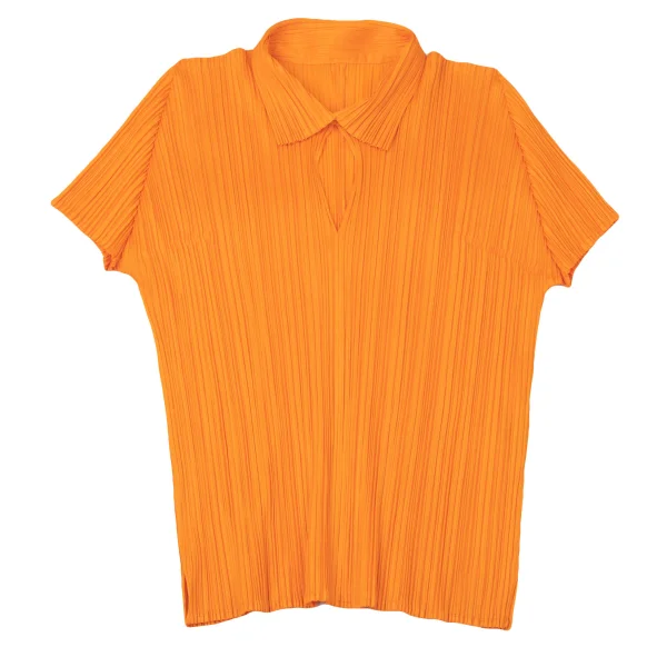PLEATS PLEASE Neck Button Skipper Polo Shirt K-165120_002