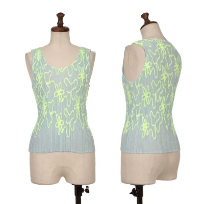PLEATS PLEASE Neon Taped Mesh Tank Top