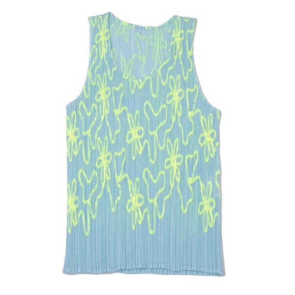 PLEATS PLEASE Neon Taped Mesh Tank Top K-165121_002