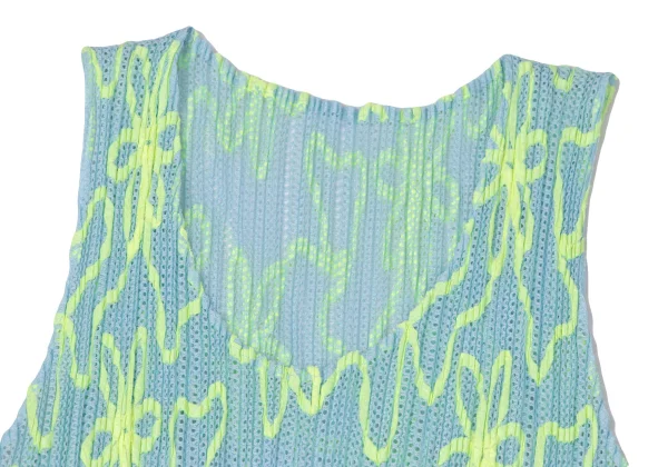PLEATS PLEASE Neon Taping Mesh Tank Top & Skirt K-165123_004
