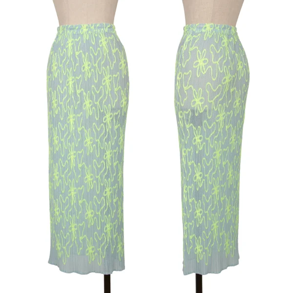 PLEATS PLEASE Neon Taping Mesh Tank Top & Skirt K-165123_009