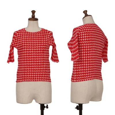 ISSEY MIYAKE PLEATS (T) Stretch Pleated Houndstooth T-shirt