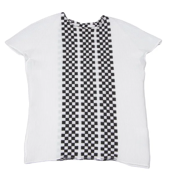 ISSEY MIYAKE PLEATS (T) Stretch Pleated Check T-shirt K-165127_002