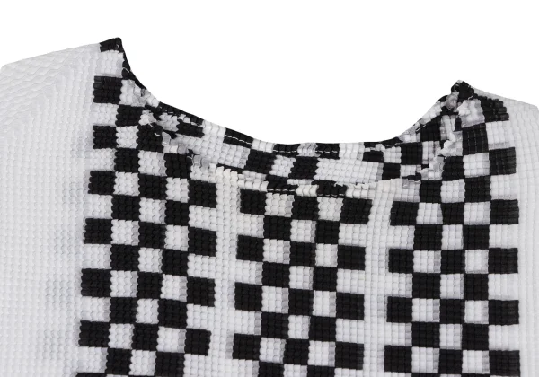 ISSEY MIYAKE PLEATS (T) Stretch Pleated Check T-shirt K-165127_003