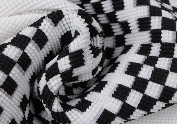 ISSEY MIYAKE PLEATS (T) Stretch Pleated Check T-shirt K-165127_011