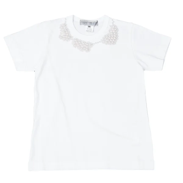 COMME des GARCONS×Jupe BY JACKIE Pearl Decoration T Shirt White XS K-165131_001