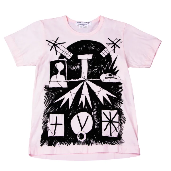 COMME des GARCONS Protey Temen Graphic Printed T Shirt Pink XS K-165132_001