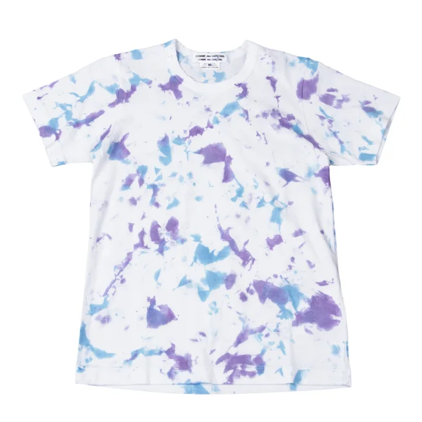 COMME des GARCONS Cotton Tie Dye T Shirt White,Blue,Purple XS K-165134_001