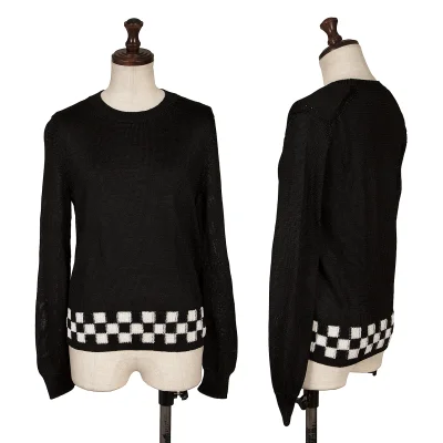 COMME des GARCONS Rayon Hem Checker Knit Sweater