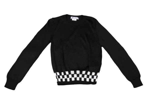 COMME des GARCONS Rayon Hem Checker Knit Sweater K-165136_002