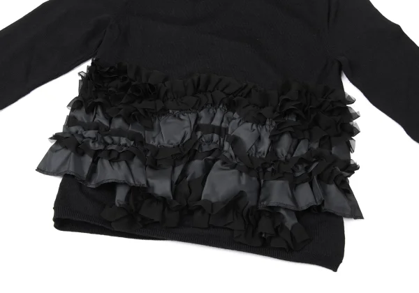 COMME des GARCONS Hem Frill Decoration Wool Knit Sweater K-165137_006