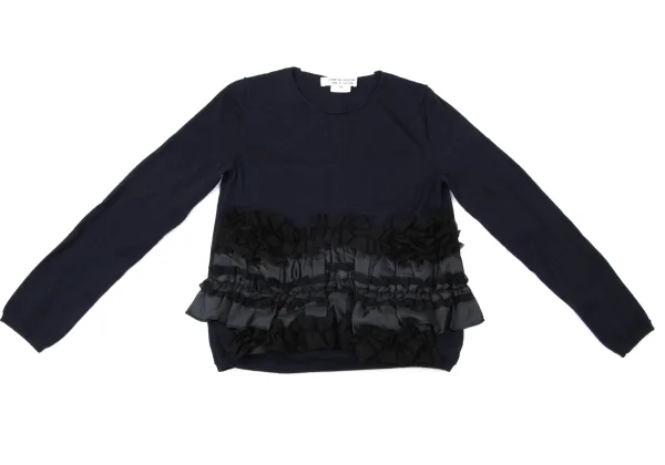 COMME des GARCONS Hem Frill Decoration Wool Knit Sweater K-165138_002
