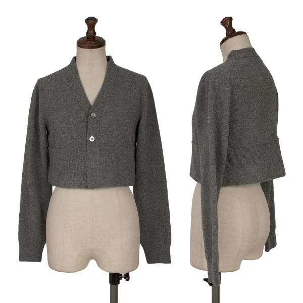 COMME des GARCONS Wool Folded Short Knit Cardigan Grey XS K-165139_001