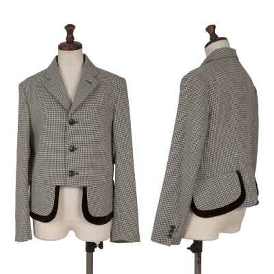 COMME des GARCONS Velour Switching Wool Houndstooth Jacket