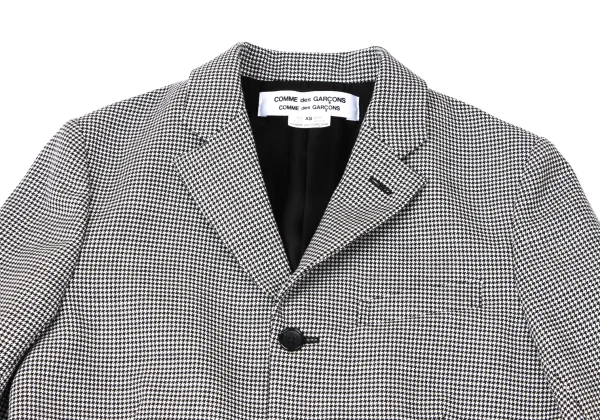 COMME des GARCONS Velour Switching Wool Houndstooth Jacket K-165142_003