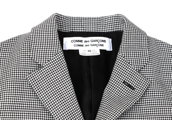 COMME des GARCONS Velour Switching Wool Houndstooth Jacket K-165142_004