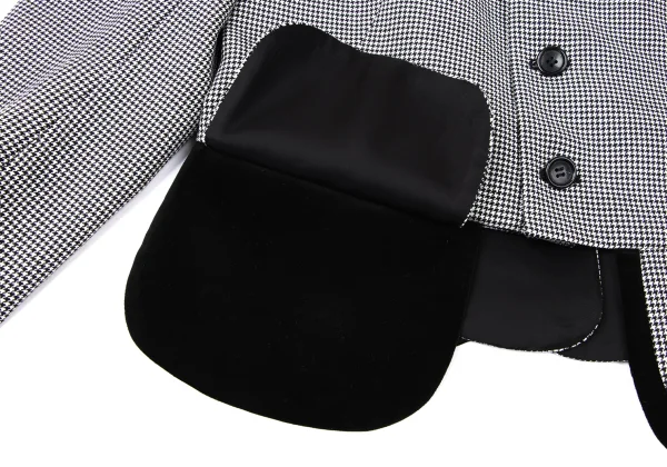 COMME des GARCONS Velour Switching Wool Houndstooth Jacket K-165142_013