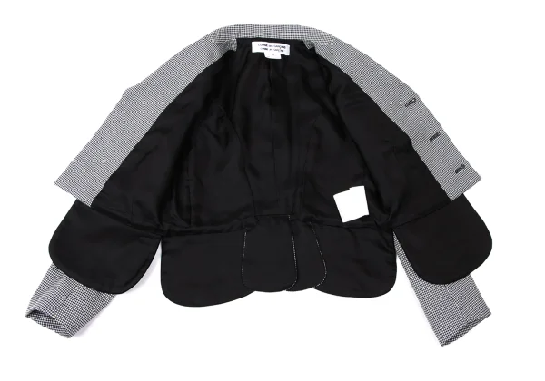 COMME des GARCONS Velour Switching Wool Houndstooth Jacket K-165142_014