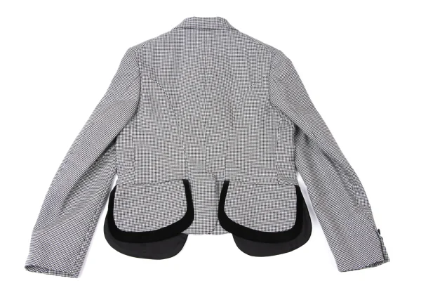 COMME des GARCONS Velour Switching Wool Houndstooth Jacket K-165142_015