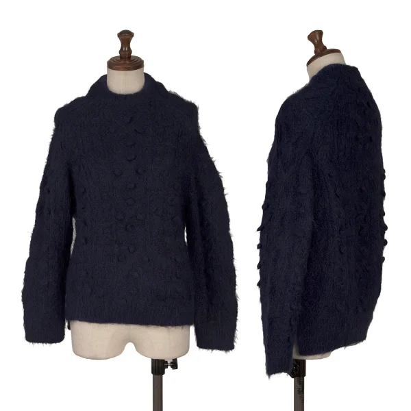tricot COMME des GARCONS Alpaca Blend Design Weave Knit Seater Blue S-M K-165150_001