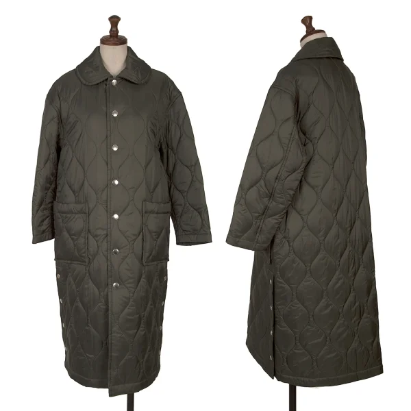 tricot COMME des GARCONS Check Lining Quilted Nylon Snap Coat Dark Green S K-165152_001