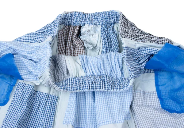 tricot COMME des GARCONS Dyed Cotton Gingham Check Patch Skirt K-165154_005