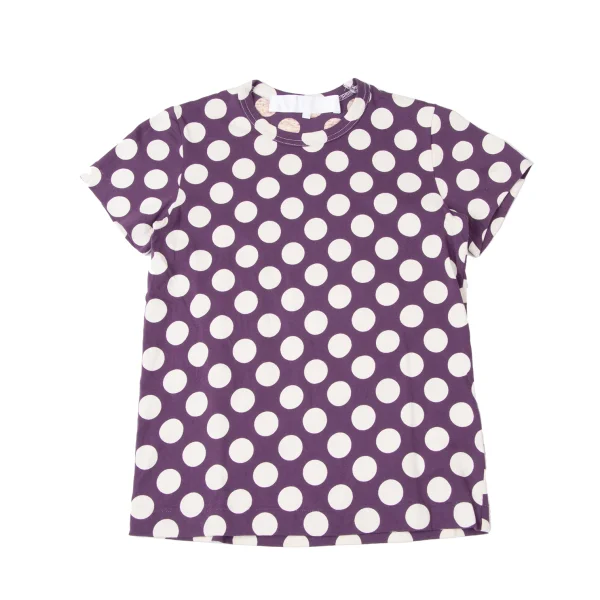 tao Cotton Dot Printed T-shirt Purple,Ivory S K-165155_001