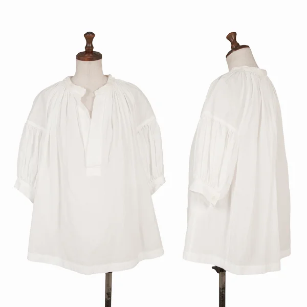 タオtao ジョーゼットネックフリルスキッパーブラウス 白S (K-165158) タオtao ジョーゼットネックフリルスキッパーブラウス 白S (K-165158)