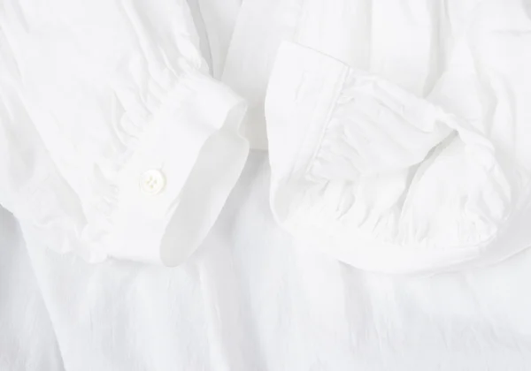 タオtao ジョーゼットネックフリルスキッパーブラウス 白S (K-165158)