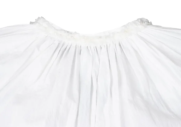 タオtao ジョーゼットネックフリルスキッパーブラウス 白S (K-165158)