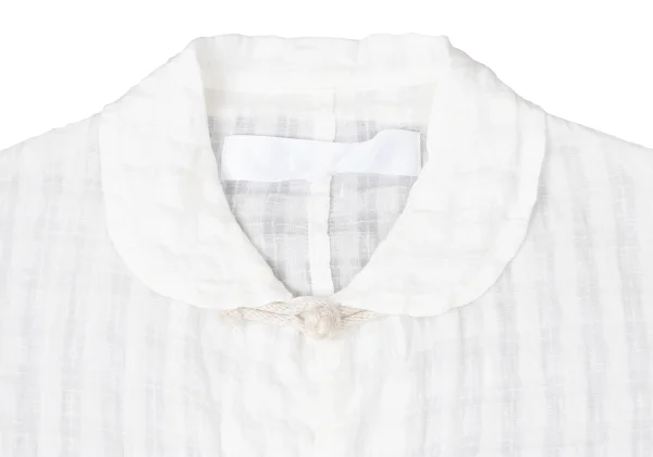 tao Check Weave Chinese Button Round Collar Shirt Jacket K-165159_004