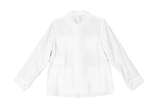 tao Check Weave Chinese Button Round Collar Shirt Jacket K-165159_012