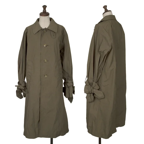 tao Sleeve Ribbon Nylon Spring Coat Khaki S K-165160_001