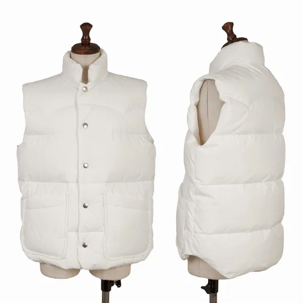 タオtao ナイロンスナップダウンベスト 白S (K-165161)