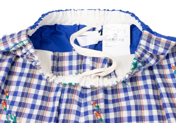 tao Check Switching Embroidery Drawstring Pants K-165162_005