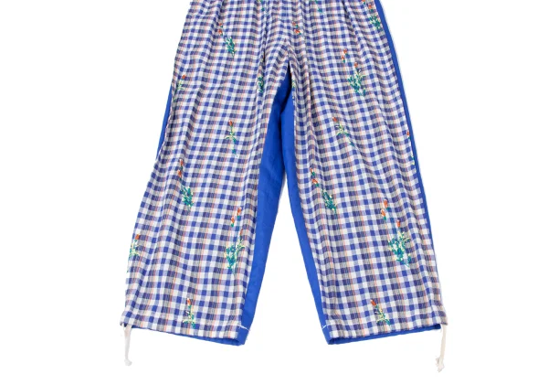 tao Check Switching Embroidery Drawstring Pants K-165162_006