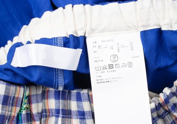 tao Check Switching Embroidery Drawstring Pants K-165162_014