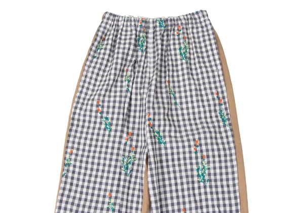 tao Check Switching Embroidery Drawstring Pants K-165163_002